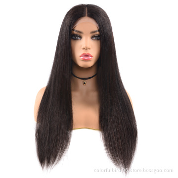 HLN Brazilian raw virgin cuticle aligned human hair wigs 13*4 HD lace closure wigs human hair Bone Straight wig